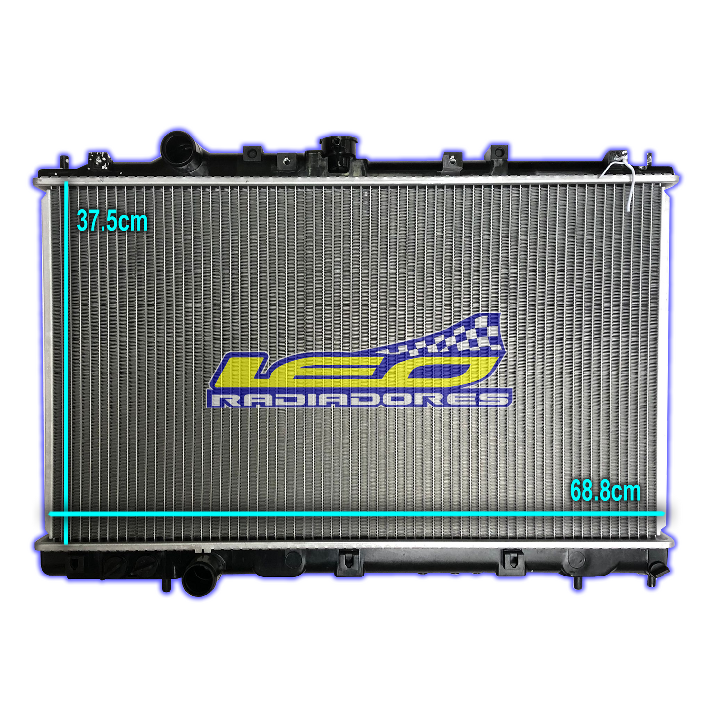 RADIADOR MITSUBISHI LANCER 1.3/1.6/COLT GLX caños izq.electro rosca con bulbo