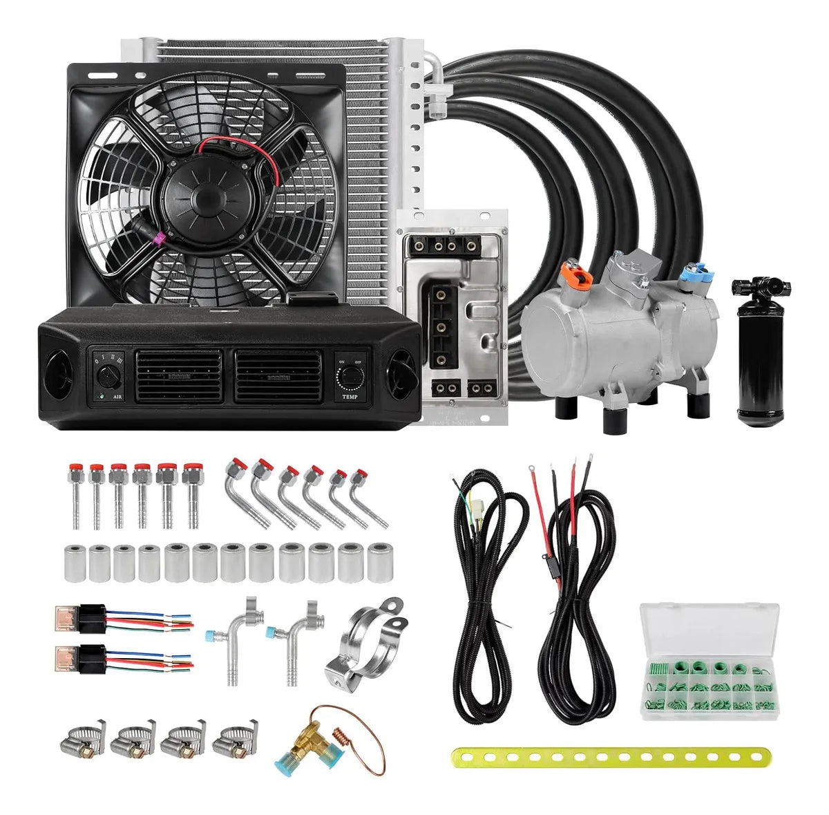 EQUIPO AIRE ACONDICIONADO 12V ELECTRICO ADAPTAR R134a ADAPTAR A VEHICULOS O CAMIONETAS