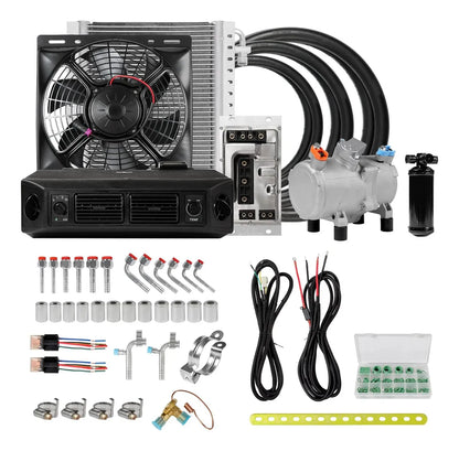 EQUIPO AIRE ACONDICIONADO 12V ELECTRICO ADAPTAR R134a ADAPTAR A VEHICULOS O CAMIONETAS