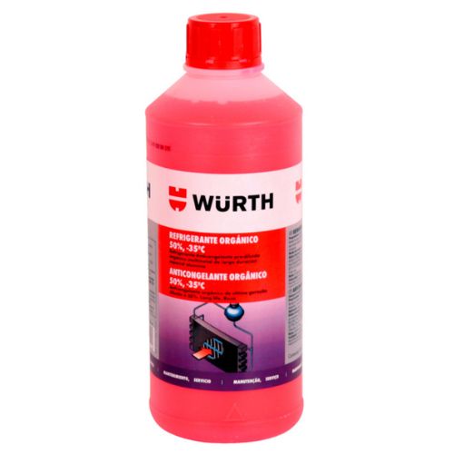 1 LT. REFRIGERANTE WURTH ROJO 50% ANTICONGELANTE ANTICORROSIVO organico