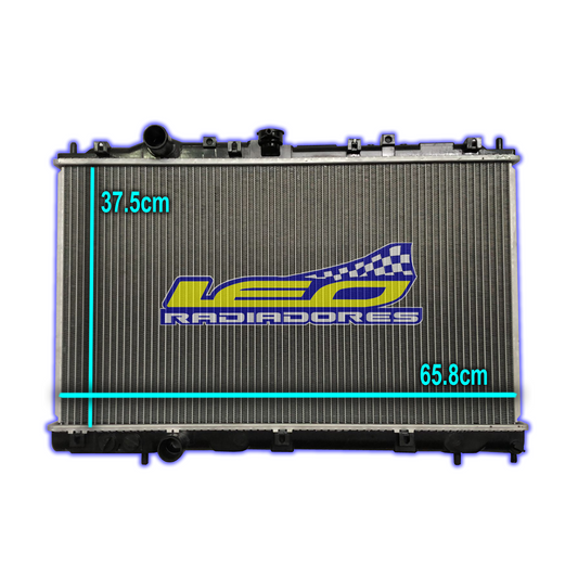 RADIADOR MITSUBISHI LANCER 1.3/1.6/COLT GLX caños izq.electro rosca con bulbo