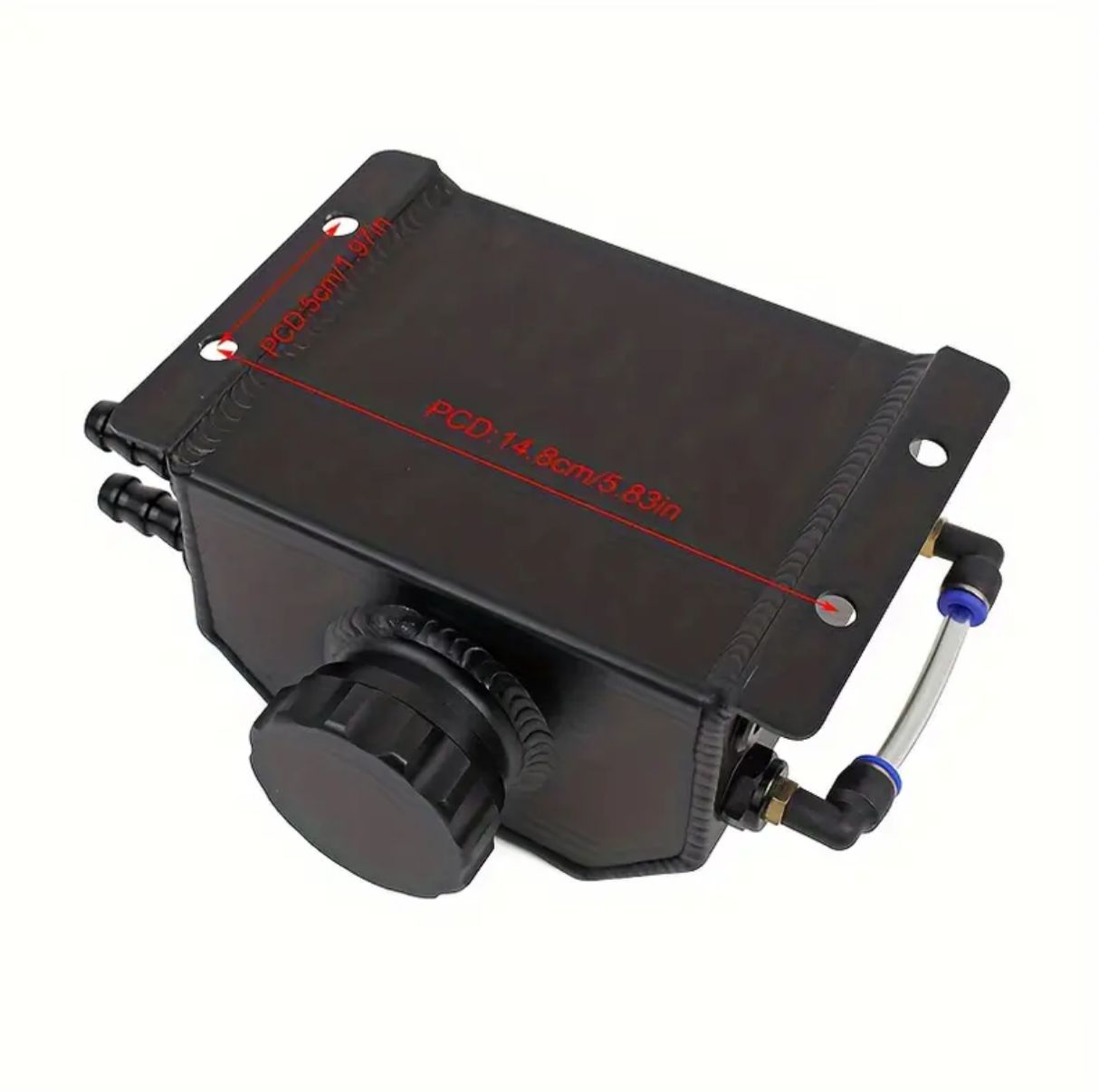 DEPOSITO DE AGUA RACING ALUMINIO CON TAPON 1 LTRS NEGRO